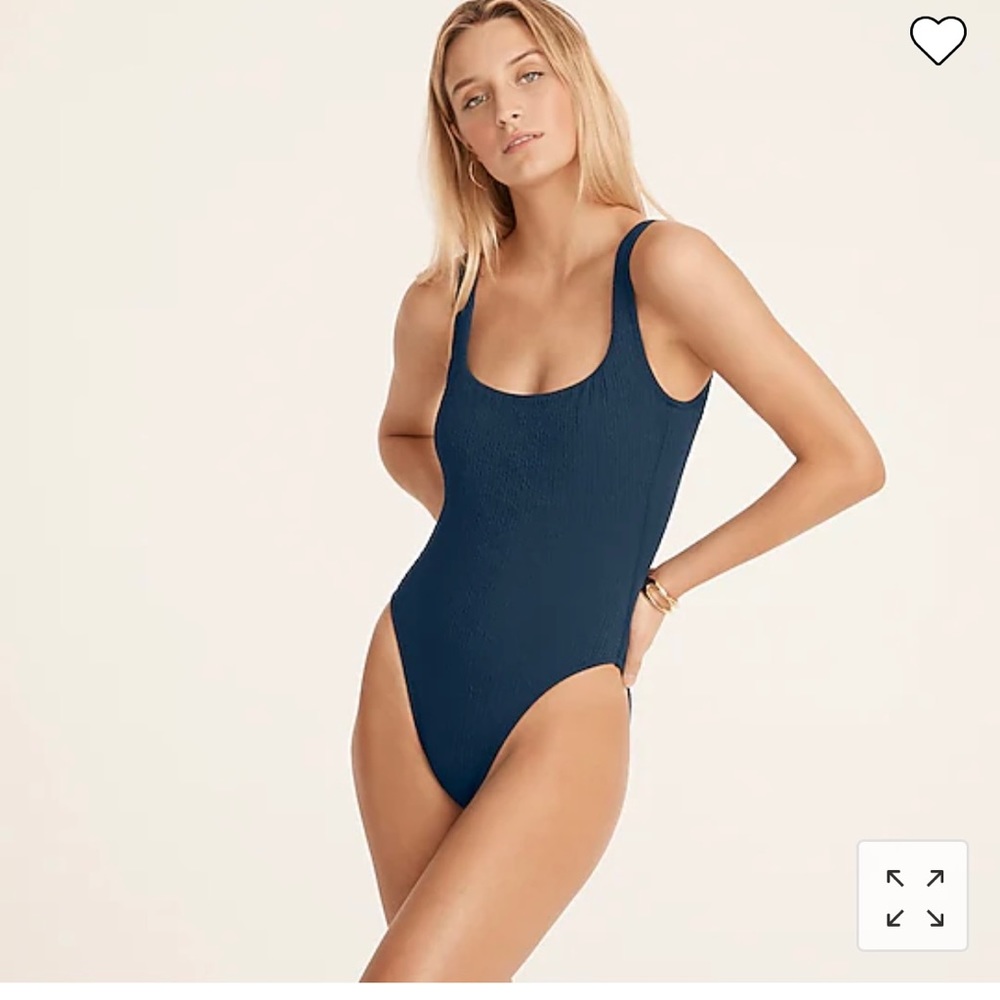 J.Crew Textured Squareneck One-Piece Swimsuit